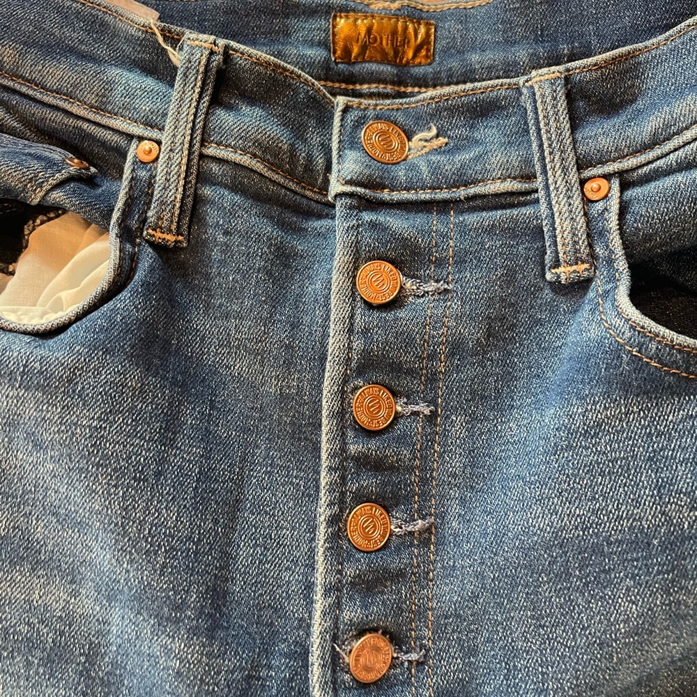 MOTHER Dark Blue Flare Jeans - Picture 3 of 9